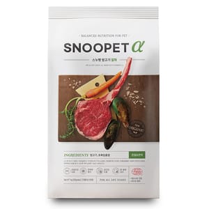 Snoopet Snoopet α 狗糧 關節強化有機配方 鮮羊肉+青口+蔬菜 1kg 1kg  正面圖