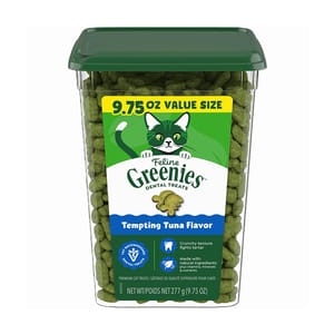 Greenies Greenies Feline貓齒靈 貓零食 貓貓潔齒餅 珍寶桶 吞拿魚味 9.75oz 75oz  正面圖
