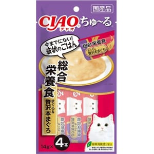 CIAO CIAO 肉泥 貓零食 綜合營養食 極上金槍魚 14g 4本入 14g 正面圖