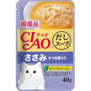 CIAO CIAO 貓濕糧 日本湯包系列 雞肉+鰹魚乾 40g 40g 正面圖