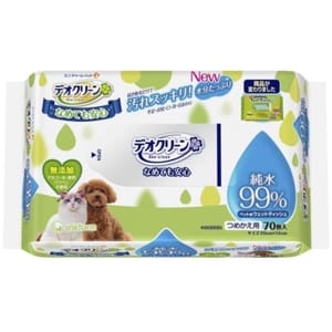 Unicharm Unicharm 日本無添加 99%純水 清潔濕紙巾 70枚 猫犬用 正面圖
