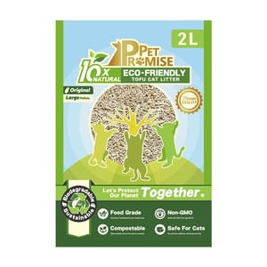 Pet Pet Promise毛孩承諾 天然玉米豆乳 豆腐貓砂 3.0 原味 2L - 原裝行貨 2L  正面圖