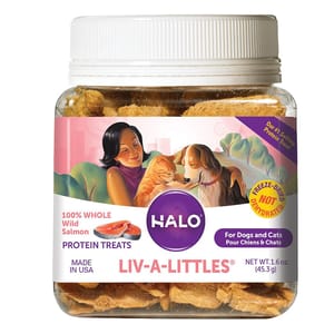 HALO HALO Liv-A-Littles® 貓狗凍乾零食 野生三文魚 1.6oz 6oz 正面圖