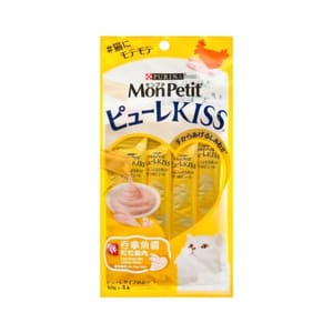 MonPetit MonPetit Puree Kiss 貓肉泥 吞拿魚醬伴粒粒雞肉 10g 10g 正面圖