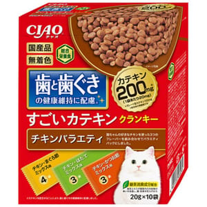 CIAO CIAO 貓糧 日本維護牙齒健康 金槍魚節混合+雞肉金槍魚節混合+金槍魚節扇貝混合 20g 10袋入 20g  正面圖