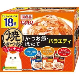 CIAO CIAO 貓濕糧 鰹魚+扇貝組合裝 50g 18袋入 50g  正面圖
