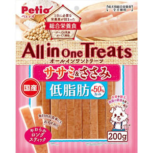 Petio Petio 狗小食 日本產All in One Treats 綜合營養 低脂雞胸肉長條 200g 200g 正面圖