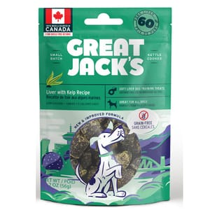 GREAT GREAT JACK'S 無穀物狗小食 海帶拌豚肝肉粒 2oz 2oz  正面圖