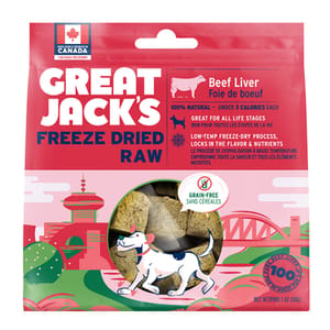 GREAT GREAT JACK'S 冷凍脫水狗小食 牛肝 1oz 1oz 正面圖