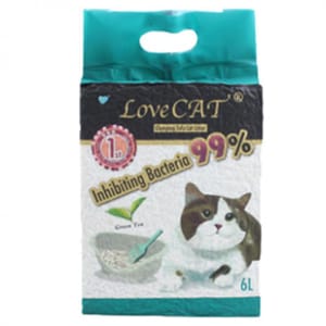 LoveCAT LoveCAT 天然健康 豆腐貓砂 綠茶味 真空包裝 6L 6L 正面圖
