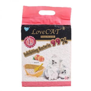 LoveCAT LoveCAT 天然健康 豆腐貓砂 水蜜桃味 真空包裝 6L 6L  正面圖
