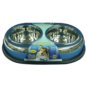 Hagen希勤 Hagen希勤 進食器 Dogit系列 豪華型不銹鋼孖碗 XL   正面圖