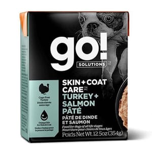 GO! GO! SOLUTIONS 無穀物狗濕糧 護膚美毛系列 火雞三文魚醬 354g 354g 正面圖