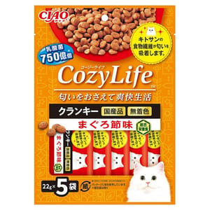 CIAO CIAO 貓糧 日本Cozy Life 750億個乳酸菌 金槍魚味 22g 5袋入 22g 正面圖