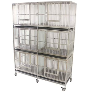 Solidpet蘇力 Solidpet蘇力 寵物籠 貓籠狗籠 不銹鋼三層六格籠 正面圖