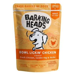 Barking Barking Heads 狗濕糧 無穀物食用濕包 雞肉 300g 300g 正面圖
