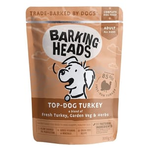 Barking Barking Heads 狗濕糧 無穀物食用濕包 火雞肉 300g 300g  正面圖