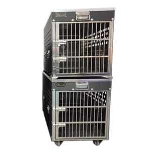 Solidpet蘇力 Solidpet蘇力 寵物籠 貓籠狗籠 ABS板固定飛機籠組合 風扇有輪款 三號 正面圖