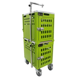 Solidpet蘇力 Solidpet蘇力 寵物籠 貓籠狗籠 鋁固定飛機籠組合 有輪款 一號 綠色   正面圖