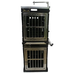 Solidpet蘇力 Solidpet蘇力 寵物籠 貓籠狗籠 鋁折疊飛機籠組合 無輪款 一號 黑色   正面圖