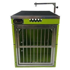 Solidpet蘇力 Solidpet蘇力 寵物籠 貓籠狗籠 鋁折疊飛機籠 無輪款 一號 綠色   正面圖