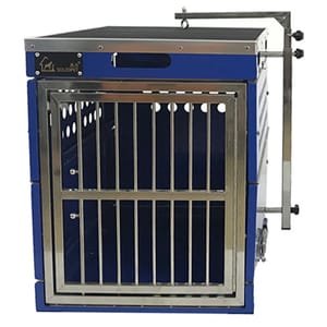 Solidpet蘇力 Solidpet蘇力 寵物籠 貓籠狗籠 鋁折疊飛機籠 無輪款 一號 藍色   正面圖