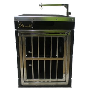 Solidpet蘇力 Solidpet蘇力 寵物籠 貓籠狗籠 鋁折疊飛機籠 無輪款 三號 黑色   正面圖