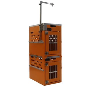 Solidpet蘇力 Solidpet蘇力 寵物籠 貓籠狗籠 鋁板固定飛機籠組合 抽屜無輪新款 二號 橙色   正面圖