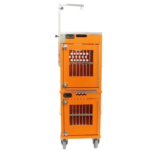 Solidpet蘇力 Solidpet蘇力 寵物籠 貓籠狗籠 鋁板固定飛機籠組合 無輪新款 二號 橙色 正面圖