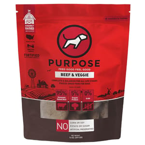 PURPOSE PURPOSE 狗糧 凍乾脫水生肉 單一蛋白 牛肉 14oz 14oz 正面圖