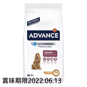 ADVANCE ADVANCE 日常護理 中型老犬糧 MEDIUM SENIOR 3kg 3kg 正面圖