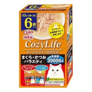 CIAO CIAO 貓濕糧 CozyLife 金槍魚+鰹魚組合裝 40g 6袋入 40g 正面圖