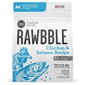 BIXBI BIXBI RAWBBLE 貓糧 冷凍脫水鮮肉糧 三文魚雞肉 10oz 10oz 正面圖