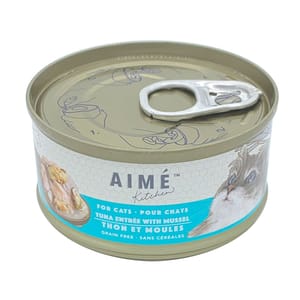 AIME AIME Kitchen 貓罐頭 無穀物營養貓罐 啖啖肉補水系列 吞拿魚配青口配方 85g 85g 正面圖