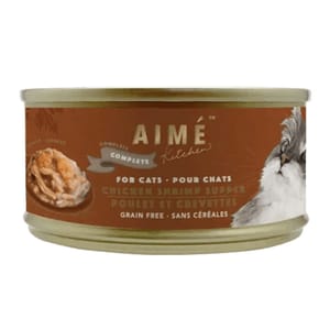 AIME AIME Kitchen 貓罐頭 無穀物均衡貓罐 殿堂主食系列 幼滑雞肉煮鮮蝦 75g 75g 正面圖