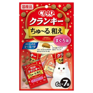 CIAO CIAO 貓零食 日本夾心貓餅 吞拿魚 6g 7袋入 6g 正面圖