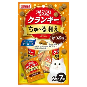 CIAO CIAO 貓零食 日本夾心貓餅 鰹魚 6g 7袋入 6g 正面圖
