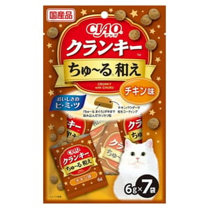 CIAO CIAO 貓零食 日本夾心貓餅 雞肉 6g 7袋入 6g  正面圖