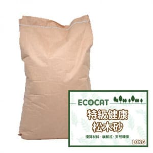 ECOCAT特級健康環保崩解式松 ECOCAT特級健康環保崩解式松 木貓砂 10kg 10kg 正面圖