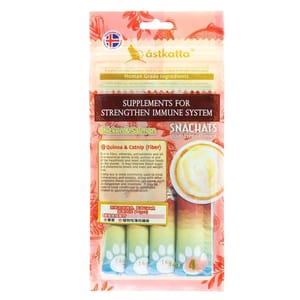 Astkatta Astkatta 貓零食 營養肉泥 增強免疫系列 新鮮走地雞+藍背三文魚 14gx4 14g  正面圖