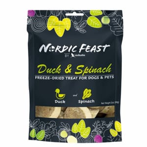 Nordic Nordic Feast 凍乾貓狗小食 鴨肉+菠菜 58g 58g 正面圖