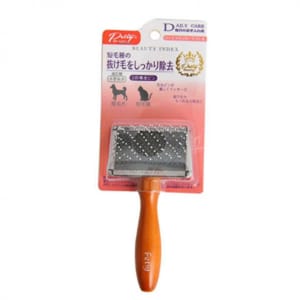 Petiy Petiy Beauty 用具嚴選 兩段結構木柄鋼絲梳毛刷 細碼  貓犬用 正面圖