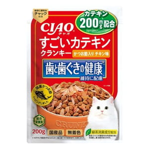 CIAO CIAO 貓糧 日本維護牙齒健康 鰹魚乾+雞肉味 200g 200g 正面圖
