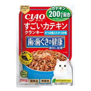 CIAO CIAO 貓糧 日本維護牙齒健康 鰹魚乾+鰹魚味 200g 200g 正面圖