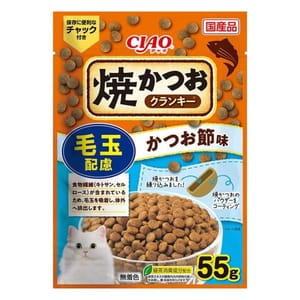 CIAO CIAO 貓零食 日本 Crunky 燒鰹魚夾心脆餅 毛玉配慮 55g 55g  正面圖