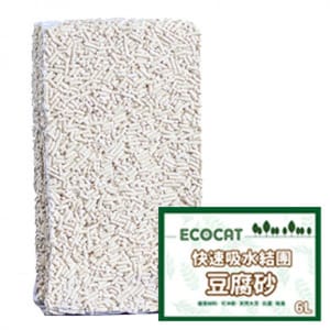 ECOCAT快速吸水結團 ECOCAT快速吸水結團 豆腐貓砂 6L 6L  正面圖