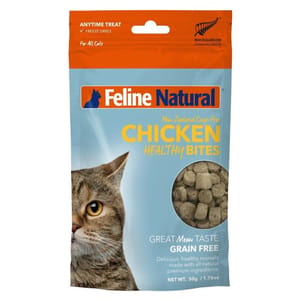 Feline Feline Natural 凍乾健康貓零食 雞肉粒 50g 50g 正面圖