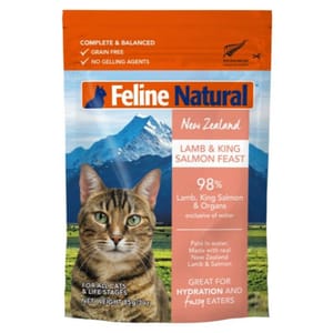 Feline Feline Natural 貓軟包 羊肉三文魚配方 85g 85g  正面圖