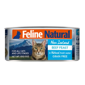 Feline Feline Natural 主食貓罐頭 牛肉盛宴 85g 85g 正面圖