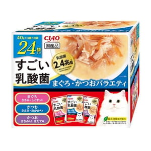 CIAO CIAO 貓濕糧 1000億個乳酸菌 金槍魚+鰹魚組合裝 40g 24袋入 40g  正面圖